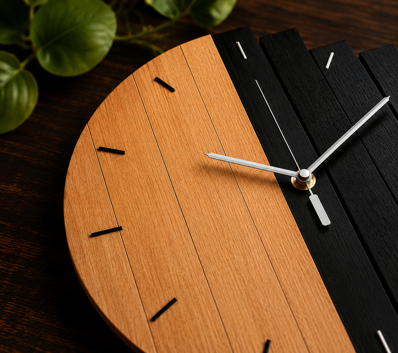 Creative Morden Wooden Wall Quartz Clock Home Decoration Gift