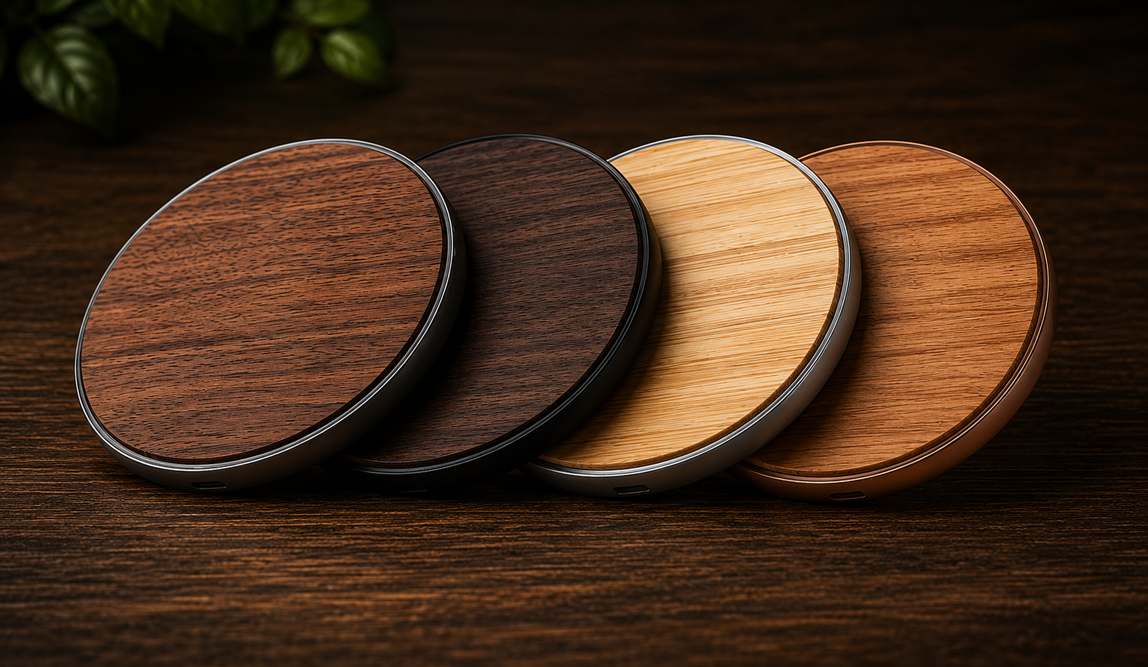 New Round Wooden Wireless Charger 15W Fast Charge Walnut Maple Wood Craft Gift Mobile Phone Wireless Fast Charger