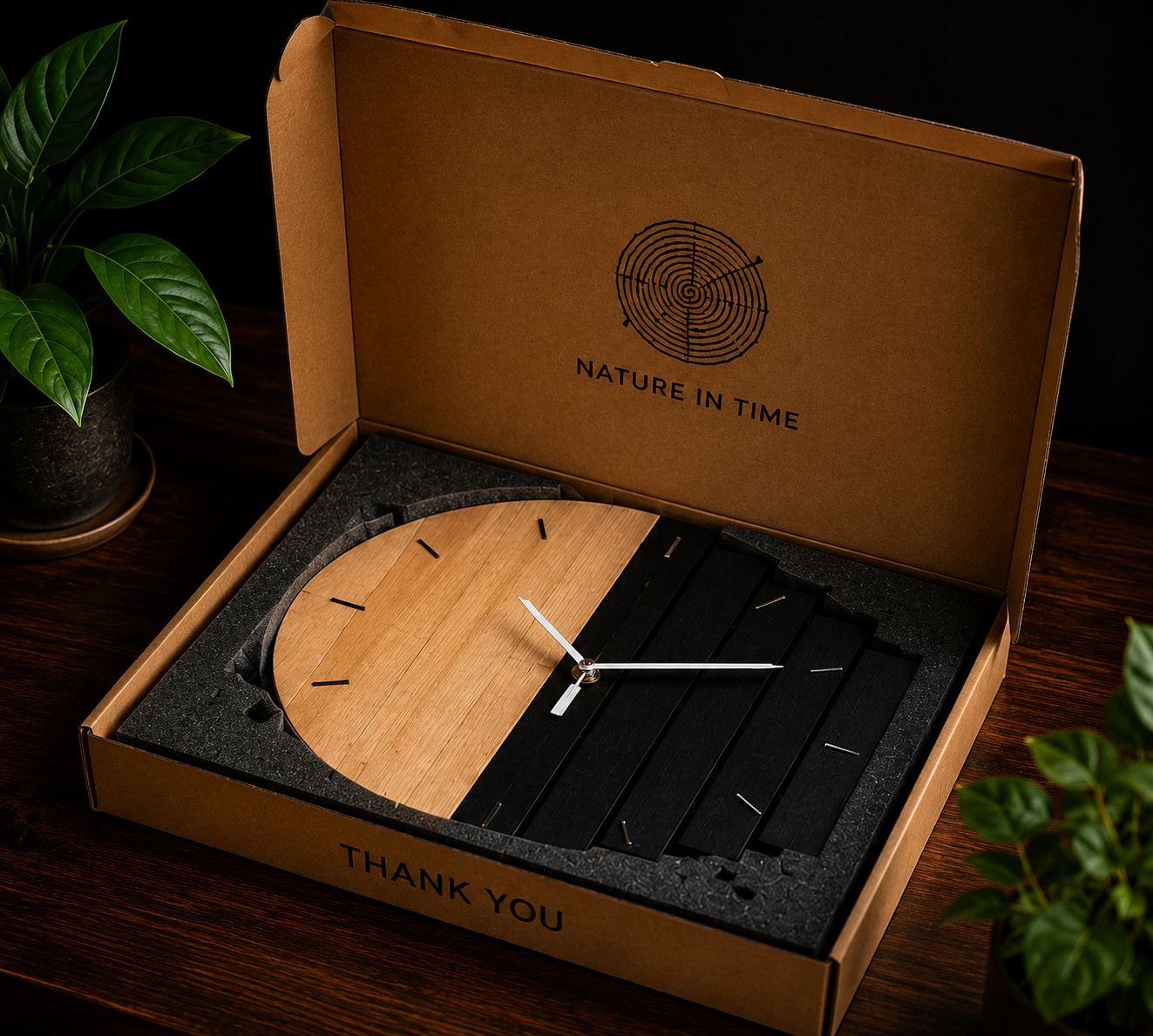 Creative Morden Wooden Wall Quartz Clock Home Decoration Gift
